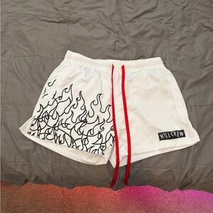 KILL CREW White Flame Mesh Shorts with Red Drawstring
